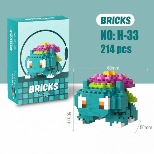 3Д конструктор из мини блоков BRICKS Покемон 3 Бульбазавр (бир.кор)