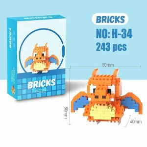 3Д конструктор из мини блоков BRICKS Покемон 4 Чаризард (гол.кор)