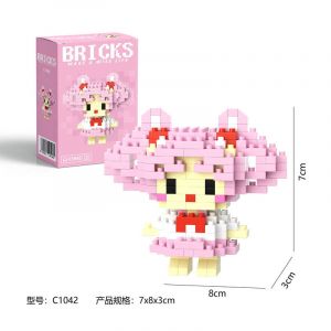3Д конструктор из мини блоков BRICKS Сейлор Мун 2 роз. волосы (роз.кор)