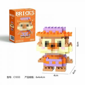 3Д конструктор из мини блоков BRICKS Бурундук (оранж.кор)