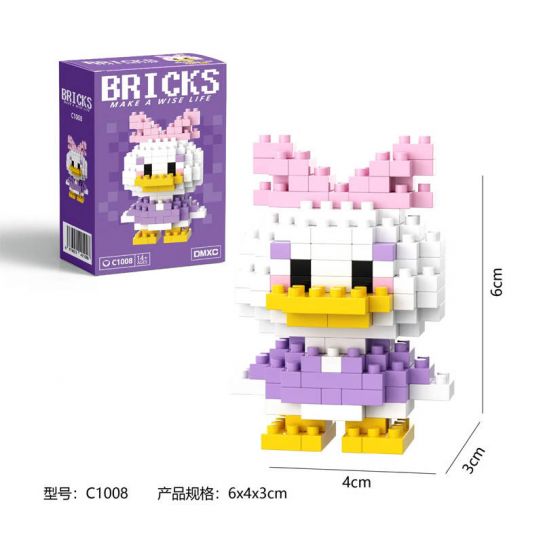 3Д конструктор из мини блоков BRICKS Поночка (фиолет.кор)