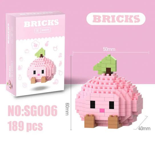 3Д конструктор из мини блоков BRICKS Персик (роз.кор)