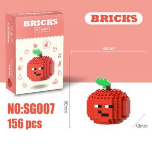 3Д конструктор из мини блоков BRICKS Яблочко (красн.кор)