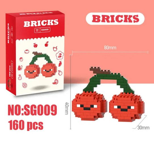 3Д конструктор из мини блоков BRICKS Вишенки (борд.кор)