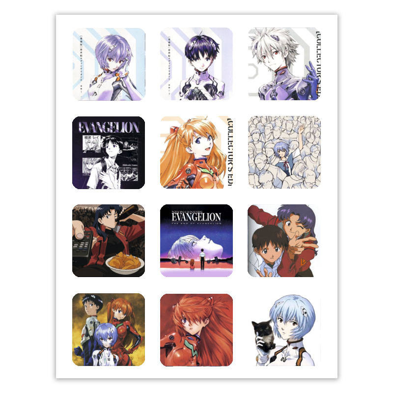 Набор 3D стикеров 12шт Евангелион 1