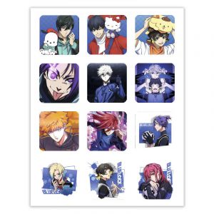 Набор 3D стикеров 12шт Синяя тюрьма 1