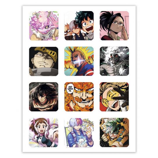 Набор 3D стикеров 12шт Моя геройская академия 1