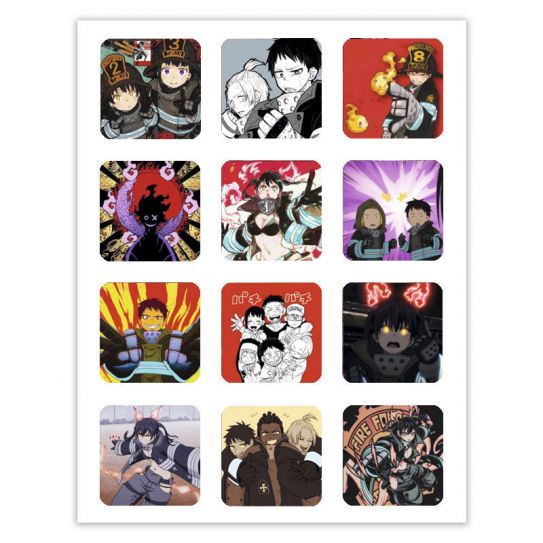 Набор 3D стикеров 12шт Пламенная бригада пожарных 1