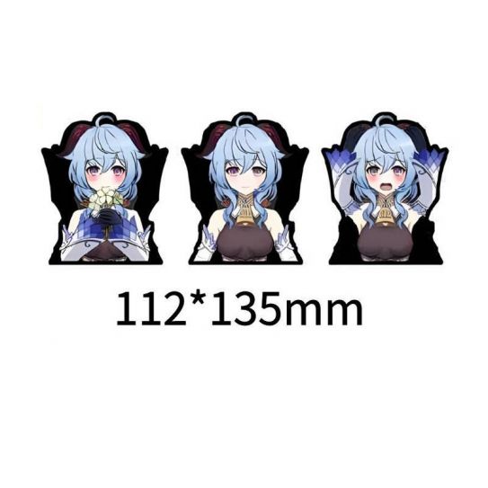 3D стикер наклейка большая "ГаньЮй" 21 (13,5 на 11 см)