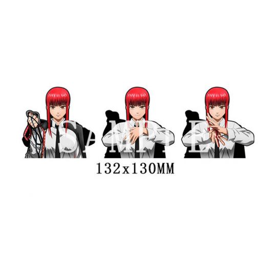 3D стикер наклейка большая "Человек-бензопила" 34 (13 на 13 см)