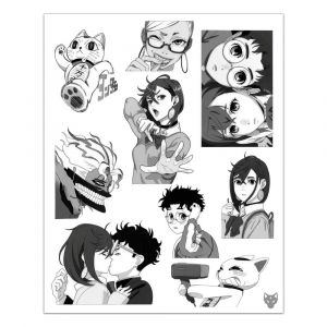 Набор стикеров А5 с вырубкой ДанДаДан 1