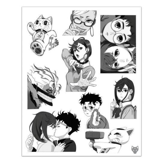 Набор стикеров А5 с вырубкой ДанДаДан 1