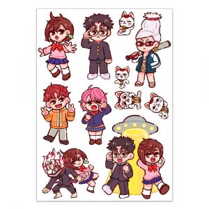 Набор стикеров А5 с вырубкой ДанДаДан 3