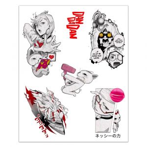 Набор стикеров А5 с вырубкой ДанДаДан 6