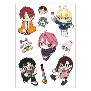 Набор стикеров А5 с вырубкой ДанДаДан 7