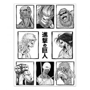 Набор стикеров А5 с вырубкой Атака титанов 1