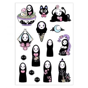 Набор стикеров А5 с вырубкой Миядзаки 2