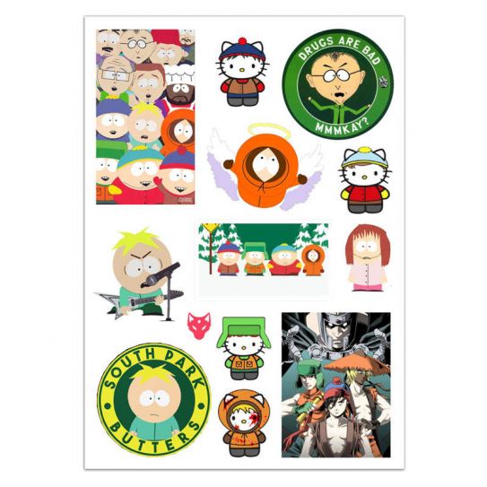 Набор стикеров А5 с вырубкой Южный парк 3