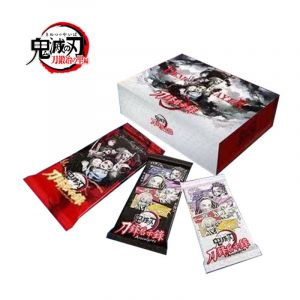 Блок с коллекционными карточками-бустерами Лезвие разрезающее демонов 32 (14 бустеров, 24 карточки + 1 закладка)