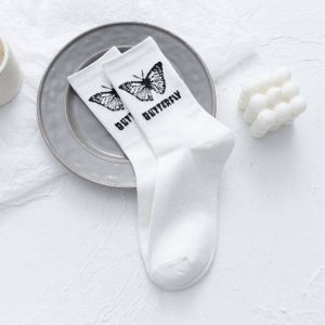 Носки Белые с бабочкой