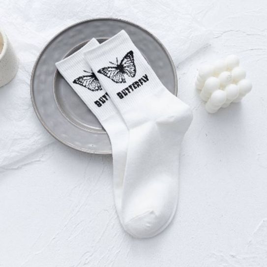 Носки Белые с бабочкой