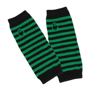 Перчатки-митенки зеленые в полоску