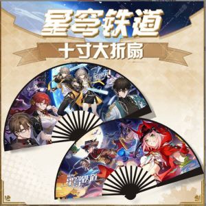 Веер деревянный 60 на 33 см Хонкай Импакт