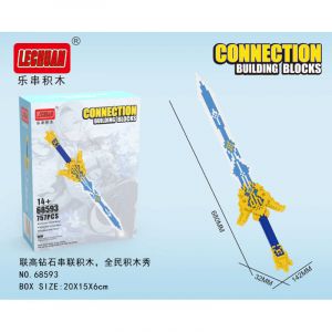 Конструктор Геншин Импакт Голубой меч (757 блоков, 68 на 14 см)