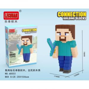 Конструктор Майнкрафт Стив (712 блока, 7,8 на 12 см)