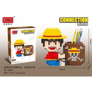 Конструктор Органайзер ВанПис Монки Д. Луффи (888 блока, 11,3 на 14 см)