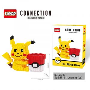 Конструктор Органайзер Покемон Пикачу (830 блока, 18 на 14 см)