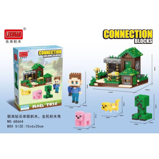 Конструктор Майнкрафт Домик 1 (1259 блока, 9,6 на 13 см)