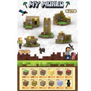 Конструктор Майнкрафт магнитные блоки (100 МАГНИТНЫХ БЛОКОВ)