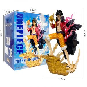 Аниме фигурка Ван Пис - Луффи в огне на скале