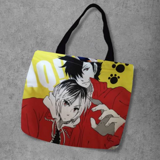 Шопер №049 "Волейбол" Кенма/Куро цвет. ручки 30х40см