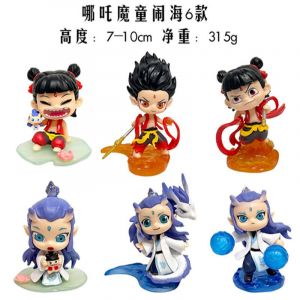 Набор аниме фигурок из 6-и штук "Нэчжа" 2 (7 см.)