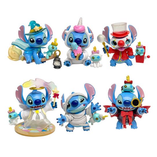 Набор фигурок из 6-ти штук Стич 2 в костюмах хэллоуин