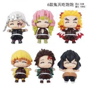 Набор фигурок из 6-ти штук - Клинок рассекающий демонов (Тенген, Мицури, Ренгоку, Зеницу, Тандзиро, Иноске)