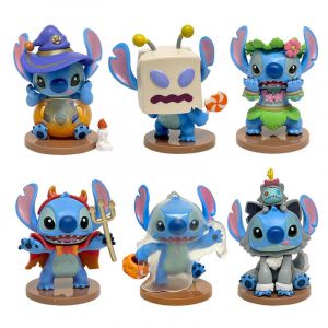 Набор фигурок из 6-ти штук Стич 1 в костюмах хэллоуин