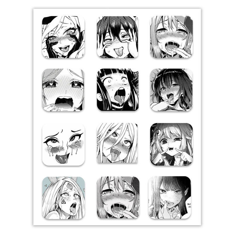 Набор 3D стикеров 12шт Ahegao 18+